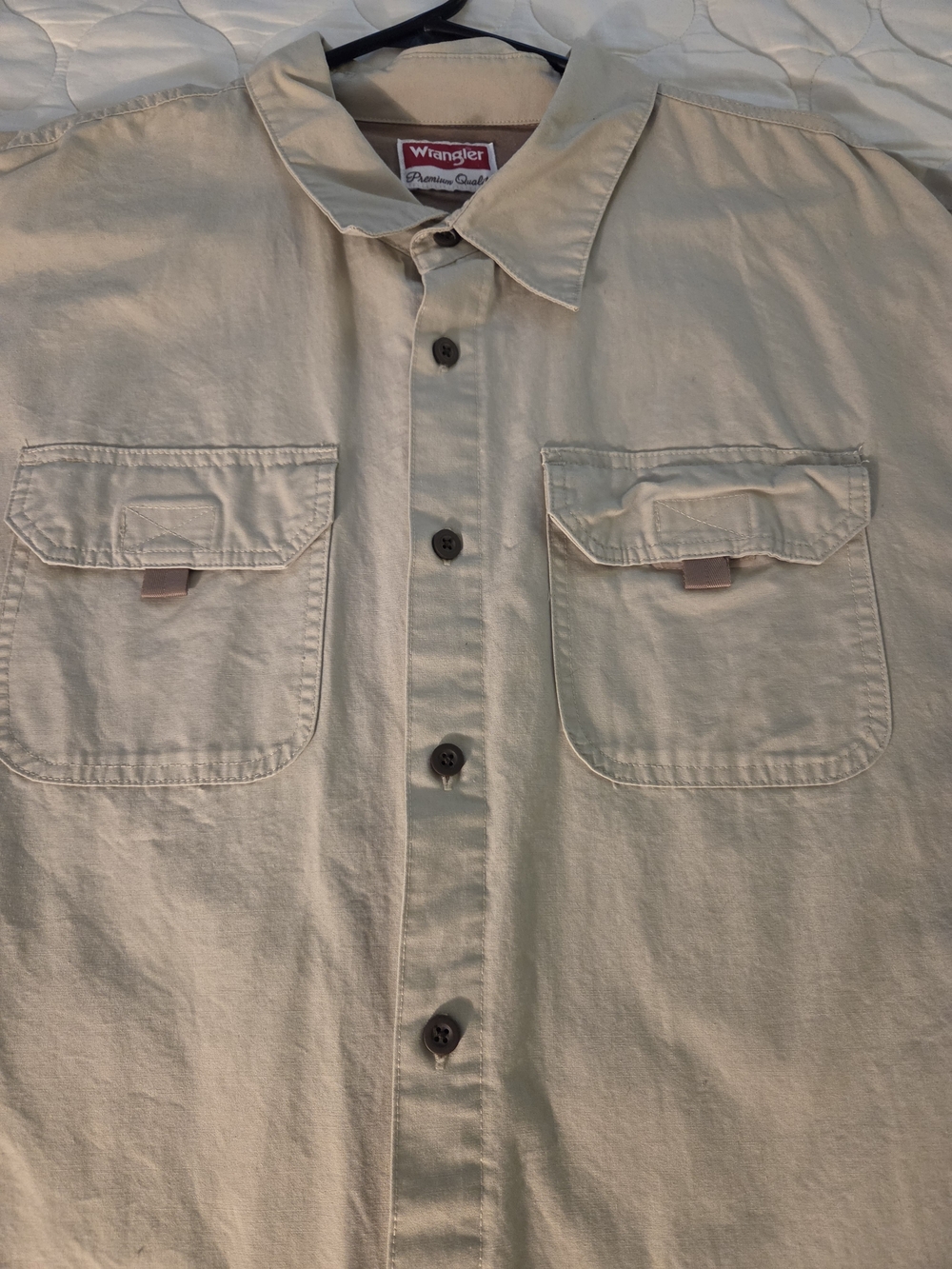 Wrangler Light Beige Casual Button-Down Shirt
